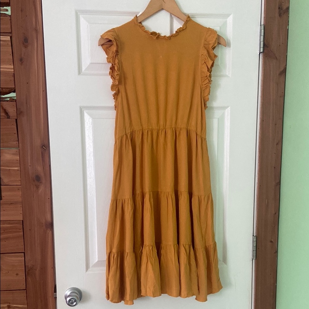 No Brand Mustard Yellow Ruffle Dress Size M